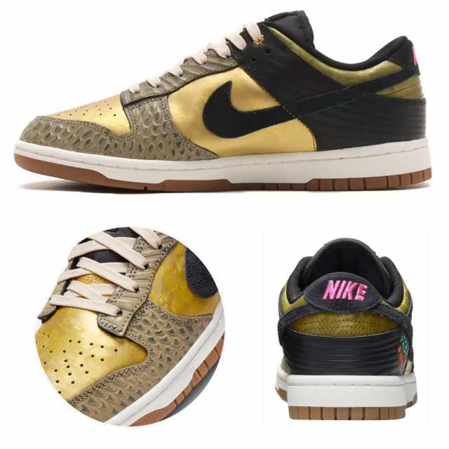 NIKE ナイキ WOMENS ウィメンズ シューズ WMNS NIKE DUNK LOW PRM ブラック/メタリックゴールド NO217