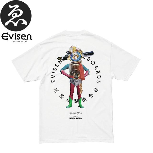EVISEN エビセン スケボー Tシャツ MINERAL HEAD TEE ホワイト NO25
