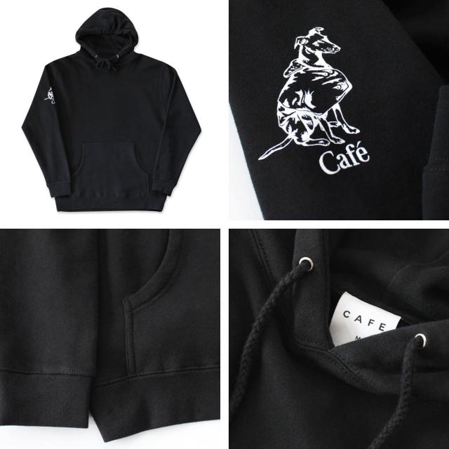 SKATEBOARD CAFE カフェ スケートボード フーディ POOCH FLEECE HOOD スウェット パーカー ブラック NO3_3