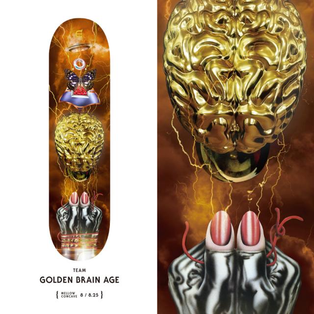 新品 evisen skateboards brain age 8.0 デッキ EVISEN エビセン スケートボード デッキ ゑびせん GOLDEN BRAIN