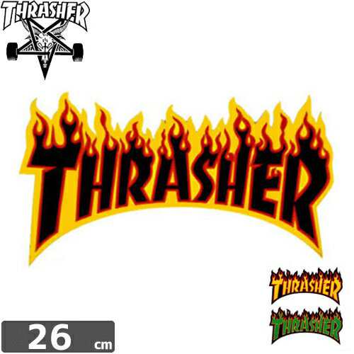 スラッシャー ステッカー Thrasher スケボーflame Logo 3色 14cm X 26cm No07の通販はau Pay マーケット スケートボードショップ砂辺