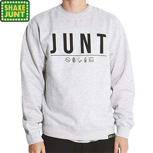 シェイクジャント SHAKE JUNT スケボー スウェット CODE CREW NECK グレー ヘザー NO1