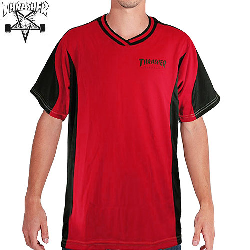 スラッシャー THRASHER USモデル スケボー HOOLIGAN SOCCER JERSEY ジャージー サッカー レッド NO48の通販は 6,722円