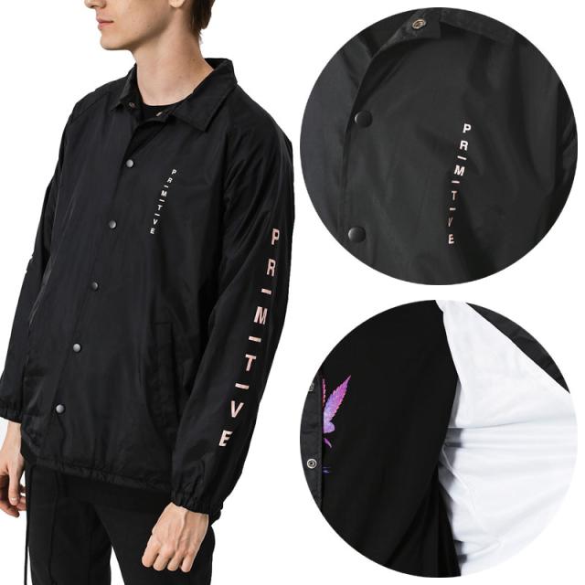 PRIMITIVE プリミティブ スケボー ジャケット MOODS COACH JACKET ブラック NO1_1