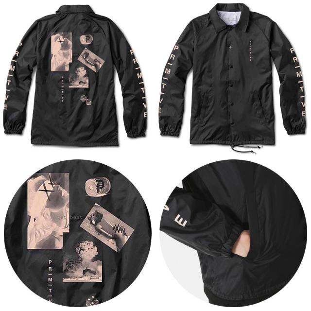 PRIMITIVE プリミティブ スケボー ジャケット MOODS COACH JACKET ブラック NO1_2