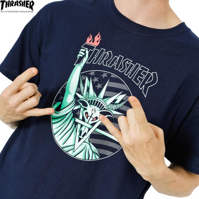 THRASHER スラッシャー Tシャツ US規格 スケボー メンズ 半袖 LIBERTY 