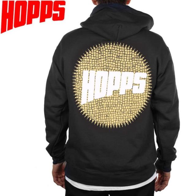 HOPPS ホップス スケートボード パーカー SUN TITLE HOODIE ブラック NO2