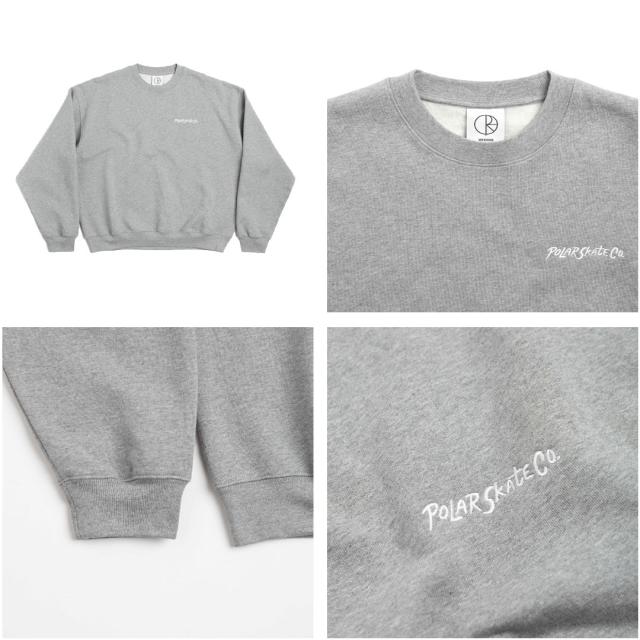POLAR ポーラー スケボー ウェットシャツ SURF LOGO CREWNECK SWEATSHIRT グレー NO10 POLAR ポーラー スケボー ウェットシャツ SURF LOGO CREWNECK