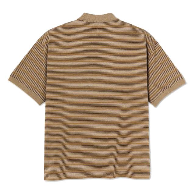 POLAR ポーラー スケボー ポロシャツ STRIPE POLO SHIRT キャメル