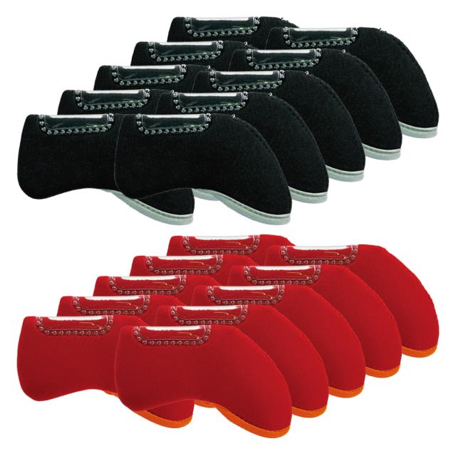 ワイドソール対応 【 窓付き アイアンカバー 10枚 】 無地 ヘッドカバー クラブカバー ゴルフ GOLF