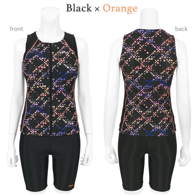 FILA フィラ 大きいサイズ 水着 フィットネス レディース セパレート めくれ防止 フィットネス水着 《レビュー記入でメール便無料》 体型カバー LL 2L L M ぽっちゃり 30代 40代 50代 60代 70代 80代 ママ ミセス シンプル 344604