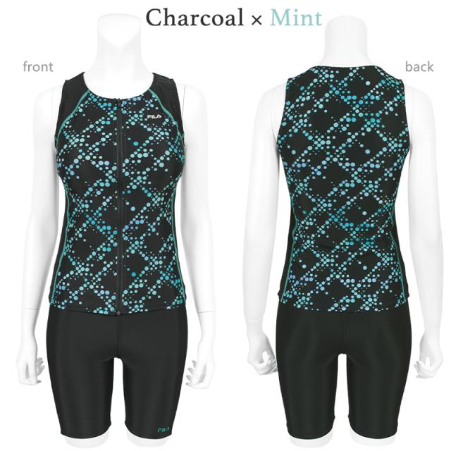 FILA フィラ 大きいサイズ 水着 フィットネス レディース セパレート めくれ防止 フィットネス水着 《レビュー記入でメール便無料》 体型カバー LL 2L L M ぽっちゃり 30代 40代 50代 60代 70代 80代 ママ ミセス シンプル 344604