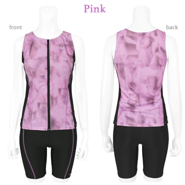 FILA フィラ 大きいサイズ 水着 フィットネス レディース セパレート めくれ防止 フィットネス水着 《レビュー記入で送料無料》 体型カバー 5L 4L 3L LL 2L L M ぽっちゃり 30代 40代 50代 60代 70代 80代 ママ ミセス シンプル 315604