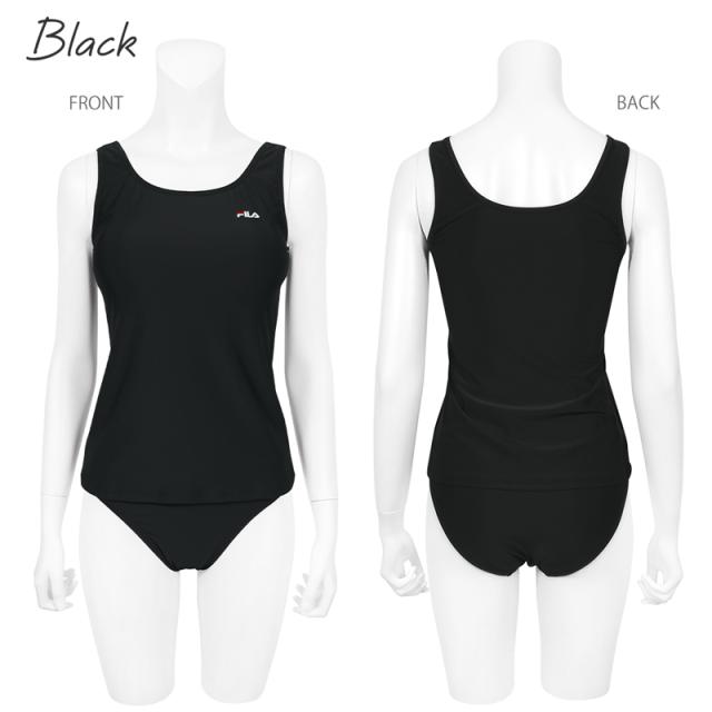 FILA フィラ 4点セット 水着 フィットネス レディース 半袖 フィットネス水着 マルチウェア 体型カバー 《レビュー記入で送料無料》 UVカット LL 2L L M ぽっちゃり 20代 30代 40代 50代 60代 ママ ミセス シンプル 324601