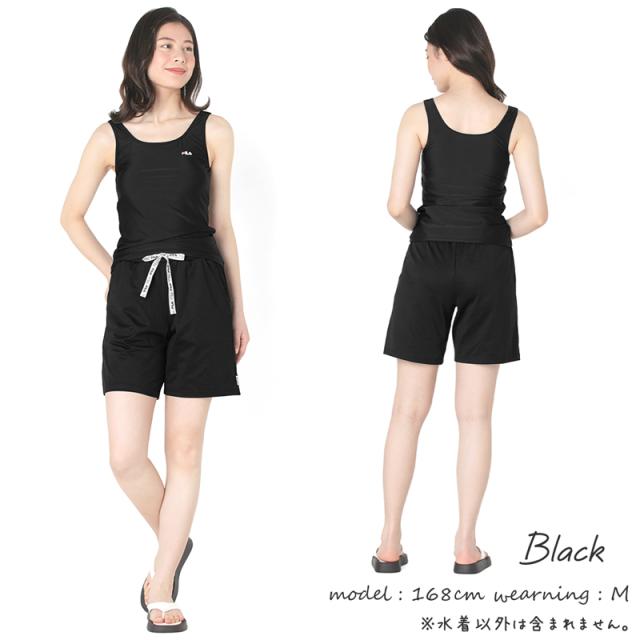 FILA フィラ 4点セット 水着 フィットネス レディース 半袖 フィットネス水着 マルチウェア 体型カバー 《レビュー記入で送料無料》 UVカット LL 2L L M ぽっちゃり 20代 30代 40代 50代 60代 ママ ミセス シンプル 324601