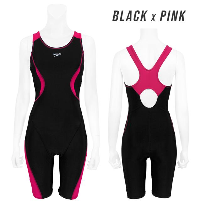 speedo スピード オールインワン フィットネス 水着 レディース ノースリーブ レーサーバック 上下一体型 《レビュー記入で送料無料》 水泳 競泳 プール ママ ミセス シンプル S M L LL O 送料無料 SFW12355 ルースンアップニースキン Feel Up Loosen Up Kneeskin