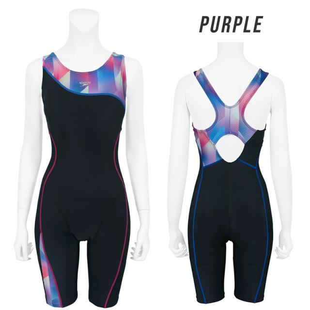 speedo スピード オールインワン フィットネス 水着 レディース ノースリーブ レーサーバック 上下一体型 《レビュー記入で送料無料》 水泳 競泳 プール ママ ミセス シンプル M L LL O 送料無料 SFW12403 ルースンアップニースキン Asymmetry Loosen Up Kneeskin