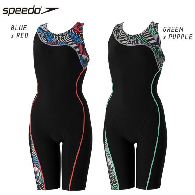 speedo スピード オールインワン フィットネス 水着 レディース ノースリーブ レーサーバック 上下一体型 《レビュー記入で送料無料》 水泳 競泳 プール ママ ミセス シンプル M L LL O 送料無料 SFW12403 ルースンアップニースキン Asymmetry Loosen Up Kneeskin