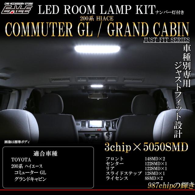 ハイエース 200系 グランドキャビン コミューターGL 1~5型対応 カーテン サンシェード 車中泊 グッズ プライバシーサンシェード リア用 『0 200系 ハイエース グランドキャビン コミューターGL LED ルームランプ