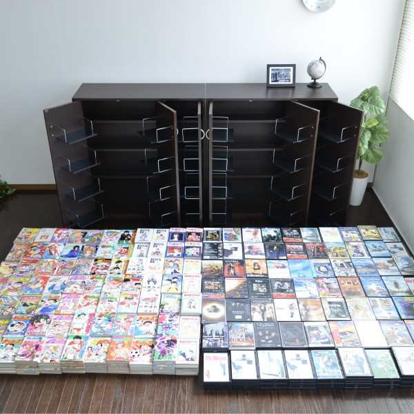 Dvd 収納 ラック Cd 収納 漫画 コミック 本棚 大量 幅90 高さ93 2個組 日本製 の通販はau Pay マーケット 私の家具屋さん