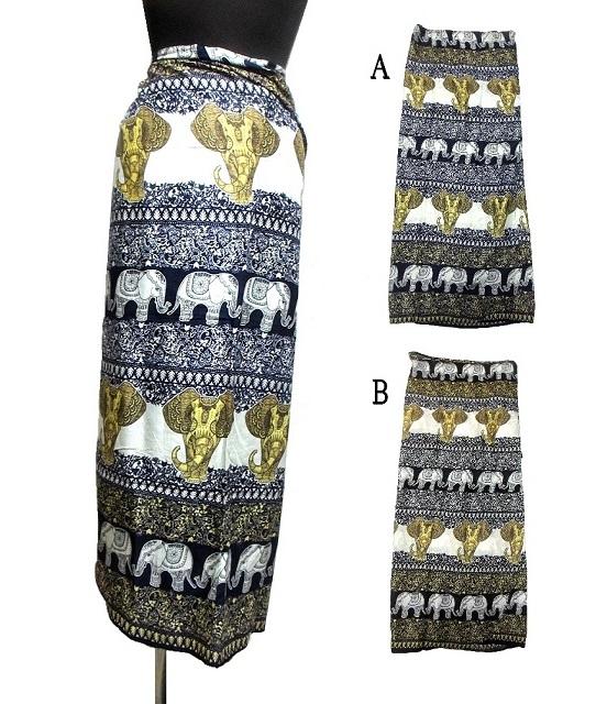 ゾウ柄エスニックスカート 巻きスカートエスニック衣料 エスニックアジアンファッションの通販はau Pay マーケット ガネッシュ