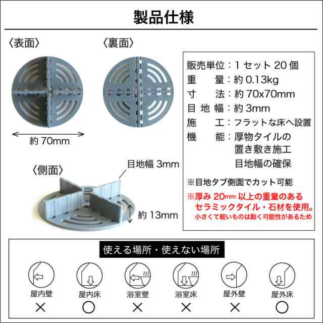 厚物タイル 石材の置敷 庭用 置くだけ 土や芝生の上に施工 ディスク型 雑草 防草対策 舗石スペーサー コ入 の通販はau Pay マーケット インテリアショップ セラコア