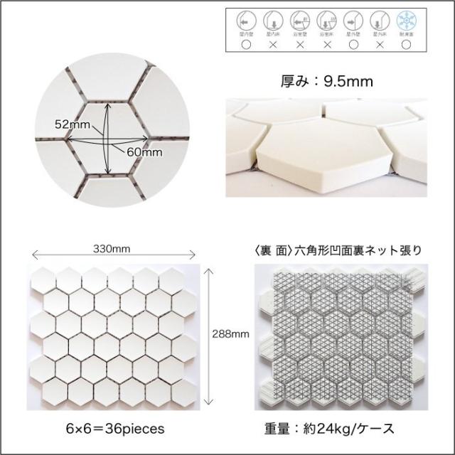 ヘキサゴンタイル 六角形 壁 キッチン 洗面 おしゃれ Diy デザイン セラサーブw 全4色 シート販売 の通販はau Pay マーケット インテリアショップ セラコア