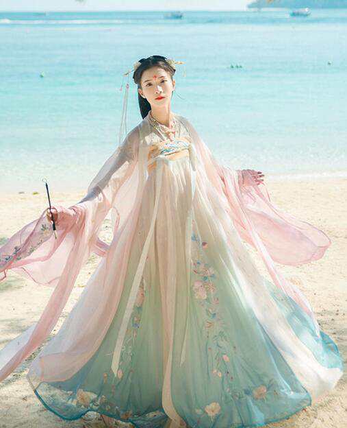豪華漢服 刺繍 中国風 コスプレ衣装 仙女古典美人服 上下3点 