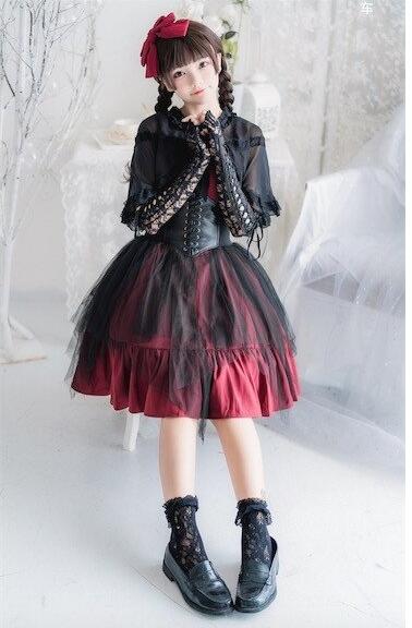ロリータワンピース コスプレ衣装 パンク風 ゴスロリ レース 膝丈 ロング丈 ワンピース ベルト 手袋 ケープ 組み合わせいっぱい ロリータの通販はau Pay マーケット 岩見洋服店