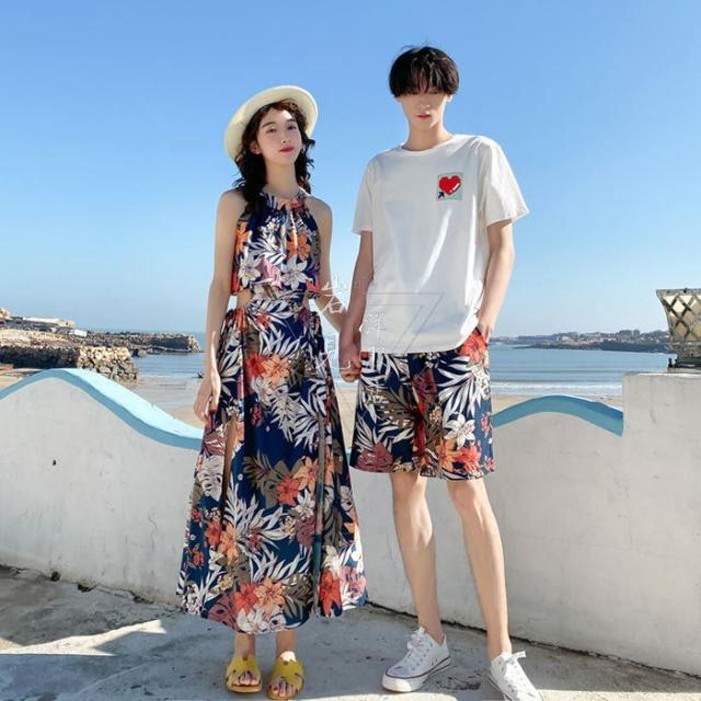 花柄 ロングワンピース ペアルック カップル ワンピース レディース メンズ 半袖tシャツ ハーフパンツ 上下セット ペアルック お揃い 服 の通販はau Pay マーケット 岩見洋服店