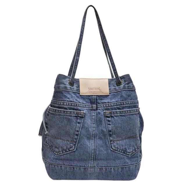 サムシング デニム トートバッグ レディース atelier SOMETHING DRAWSTRING BAG_1
