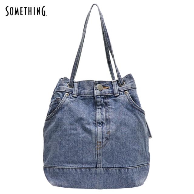 サムシング デニム トートバッグ レディース atelier SOMETHING DRAWSTRING BAG