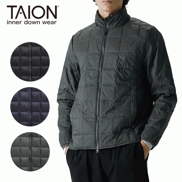 タイオン TAION ダウン インナーダウン ジャケット ベーシック ハイネック Wジップ ユニセックス 軽量 防寒 TAION-102WZ