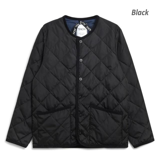 タイオン TAION ダウン ジャケット シティ パイピング クルーネック ダウンカーディガン メンズ レディース ユニセックス 軽量 防寒 TAION-104CI