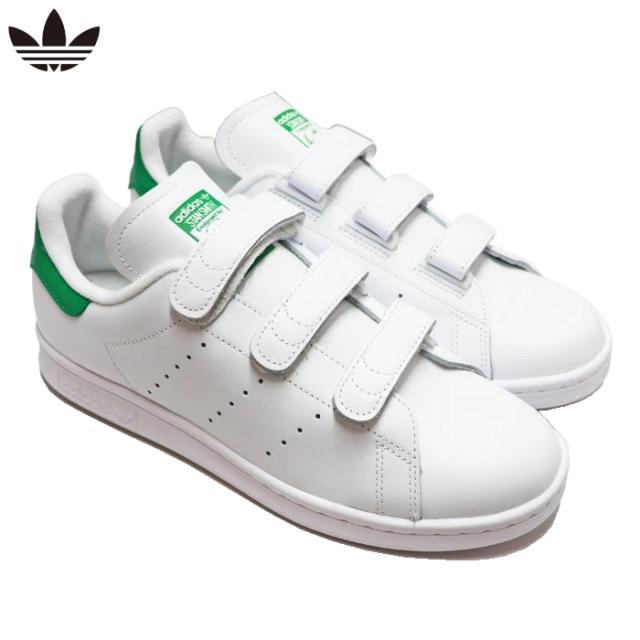 アディダス オリジナルス スニーカー スタンスミス CF スニーカー メンズ レディース ベルクロ ホワイト/グリーン adidas Originals STAN SMITH CF