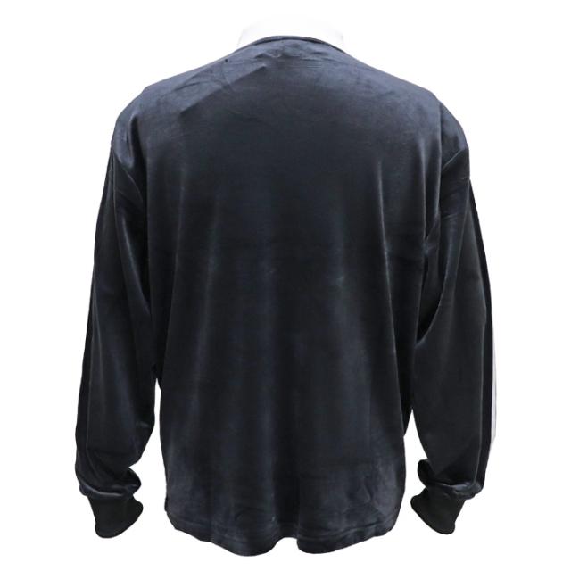 アディダスオリジナルス ポロシャツ 長袖 ベロア ロングスリーブカットソー ブラック adidas Originals VELOUR POLO LS_1