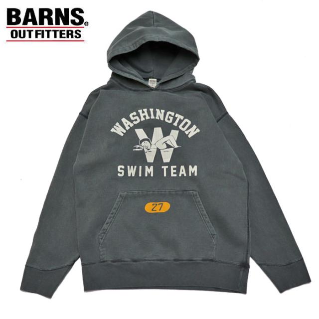 (SALE セール) バーンズ アウトフィッターズ アスレチック プルオーバー パーカー プリント スウェット BARNS OUTFITTERS ATHLETIC PULL PK PT SWIMの通販は
