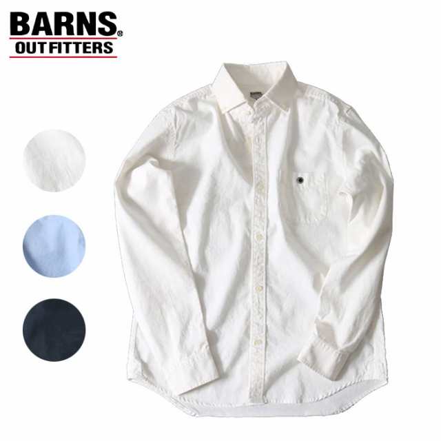 バーンズ アウトフィッターズ 小衿 オックスフォード ボタンダウン シャツ 長袖 BARNS OUTFITTERS L/S Oxford B.D Shirts 即納