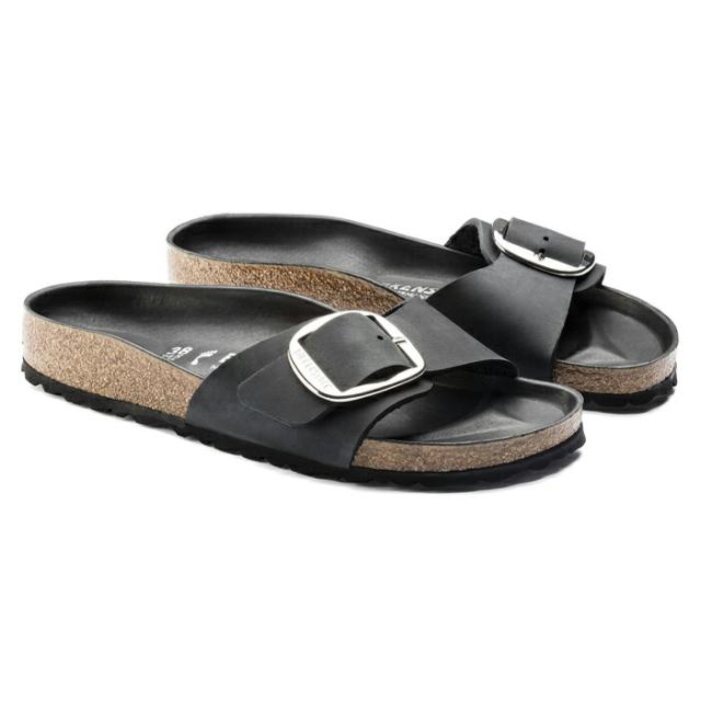ビルケンシュトック サンダル レディース マドリッド ビックバックル オイルドレザー ナローフィット(幅狭) BIRKENSTOCK MADRID Big Buckle BLACK