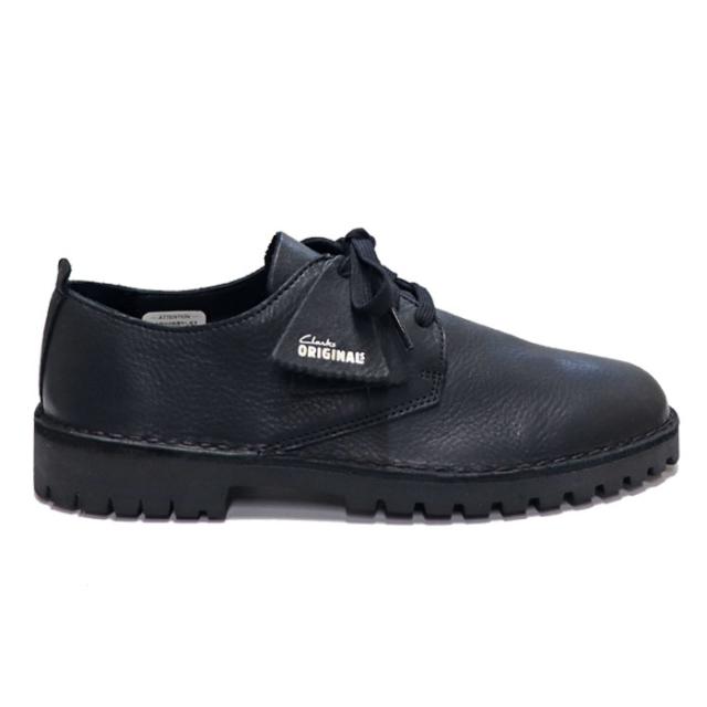 クラークス オリジナルス メンズ デザート ロック ロー ブーツ ブラック レザー Clarks Originals Desert Rock Lo Black Leather_1