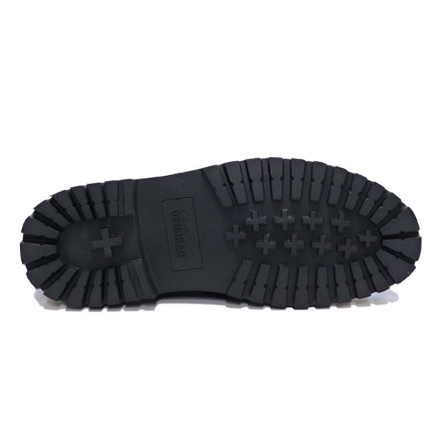 クラークス オリジナルス メンズ デザート ロック ロー ブーツ ブラック レザー Clarks Originals Desert Rock Lo Black Leather_3