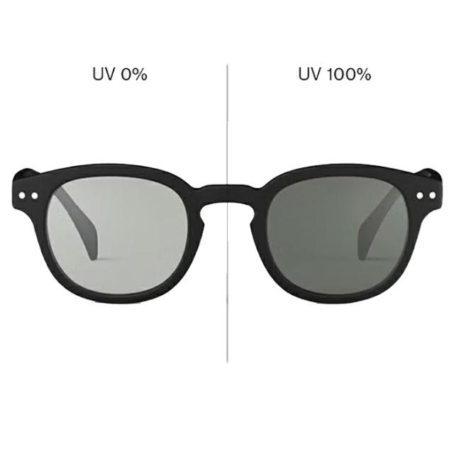 イジピジ サングラス サン ライト アダプティブ シー マットフレーム UVカット メンズ レディース IZIPIZI SUN LIGHT ADAPTIVE #C Black Grey Lenses_1