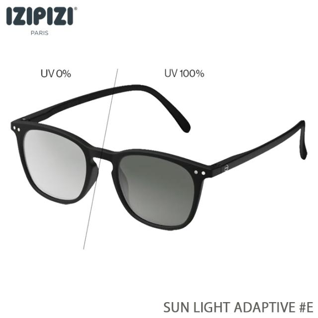 イジピジ サングラス サン ライト アダプティブ イー マットフレーム UVカット メンズ レディース IZIPIZI SUN LIGHT ADAPTIVE #E Black Grey Lenses