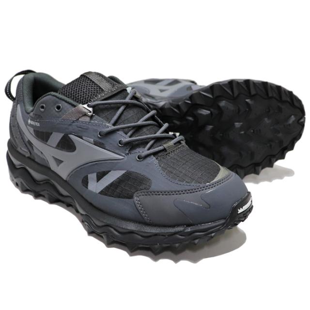 ミズノ スニーカー メンズ ウエーブ ムジン ランニングシューズ ダークグレー×グレー×ライトグレー MIZUNO WAVE MUJIN TL GTX