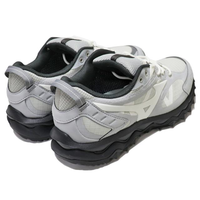 ミズノ スニーカー メンズ ウエーブ ムジン ランニングシューズ グレー×オフホワイト×ライトグレー MIZUNO WAVE MUJIN TL GTX_2