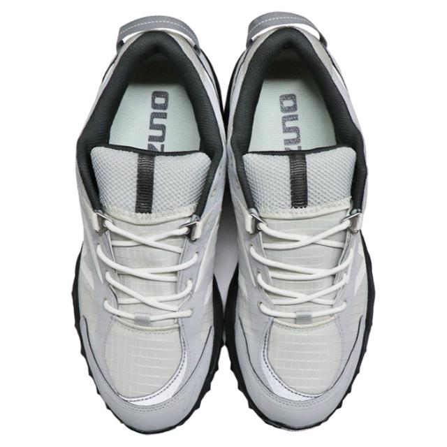 ミズノ スニーカー メンズ ウエーブ ムジン ランニングシューズ グレー×オフホワイト×ライトグレー MIZUNO WAVE MUJIN TL GTX_4