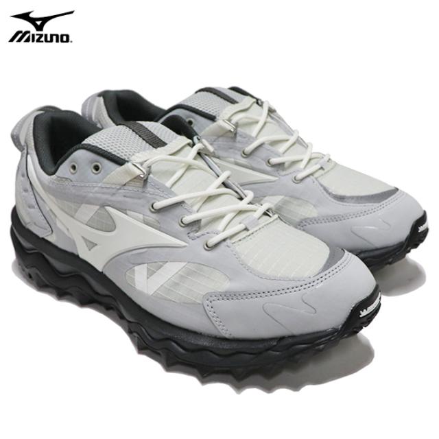 ミズノ スニーカー メンズ ウエーブ ムジン ランニングシューズ グレー×オフホワイト×ライトグレー MIZUNO WAVE MUJIN TL GTX