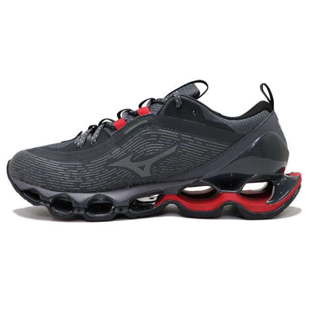 ミズノ スニーカー メンズ ランニングシューズ ダークグレー×シルバー×レッド MIZUNO WAVE PROPHECY 13.2_3