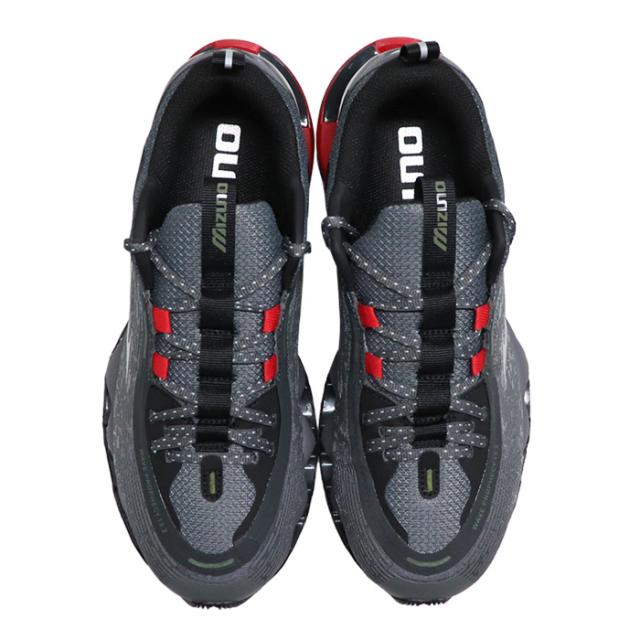 ミズノ スニーカー メンズ ランニングシューズ ダークグレー×シルバー×レッド MIZUNO WAVE PROPHECY 13.2_4