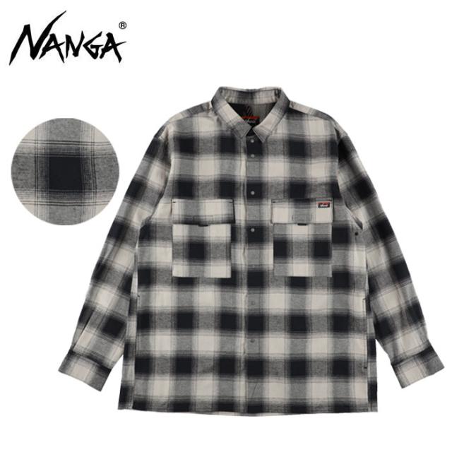 ナンガ シャツ チェック ネルシャツ オンブレ チェック ダブル ポケット ボックス シャツ NANGA OMBRE CHECK W PK BOX SHIRT